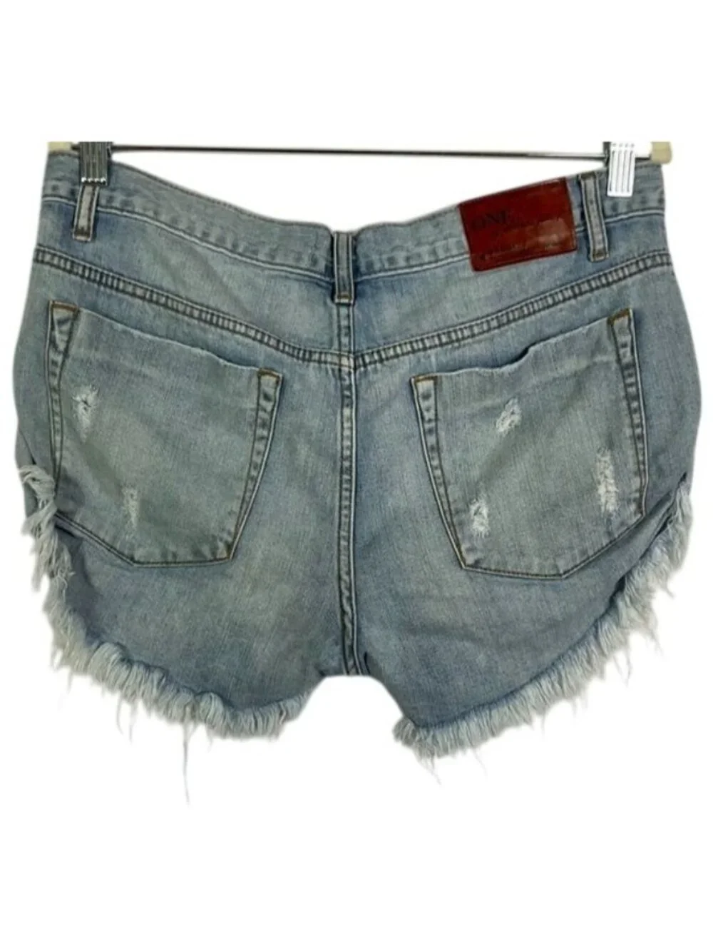 One Teaspoon Distressed Denim Shorts Size 29 Relaxed Fit Frayed Hem